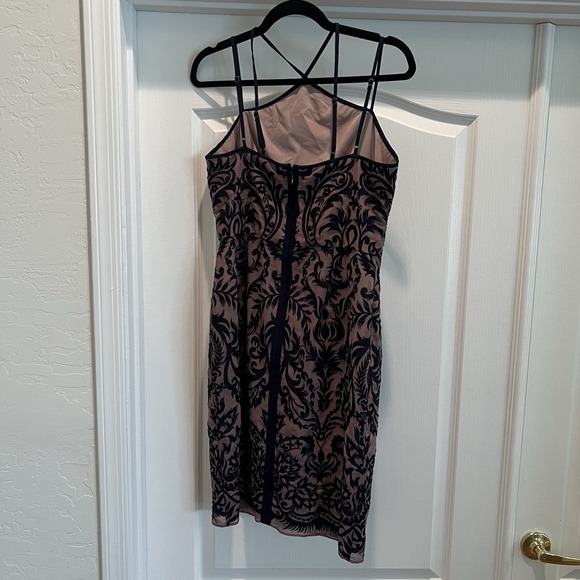 BCBG Generation Size 10‎ Lace Cocktail Midi Sleeveless Dress Fairy Embroidered - Picture 3 of 11